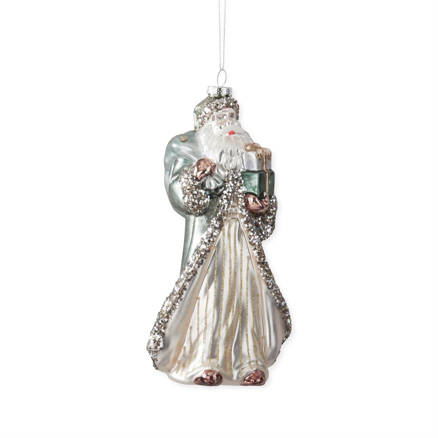 Silver and Sage Vintage Santa Ornament