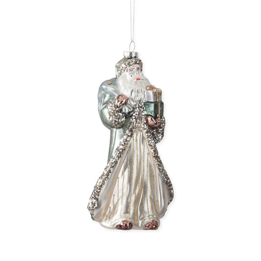 Silver and Sage Vintage Santa Ornament