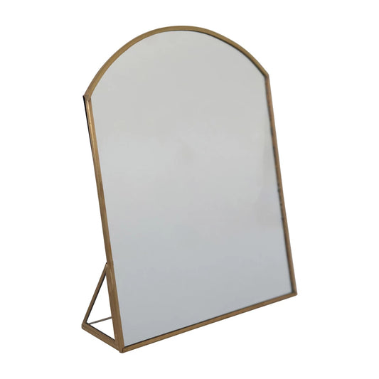Standing Mirror with Brass Frame
