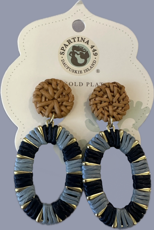 Straw Oval Earrings