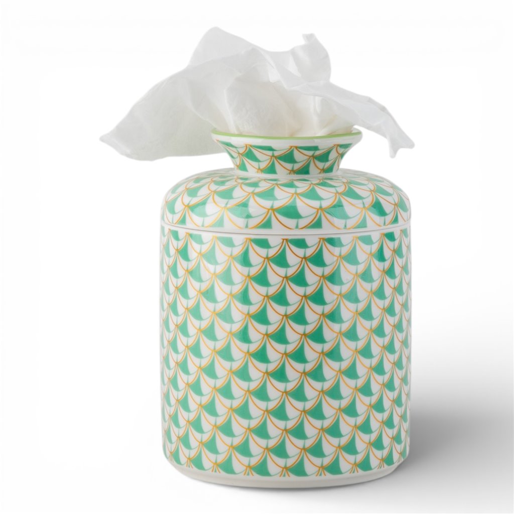 Teal Fishnet Tissue Box