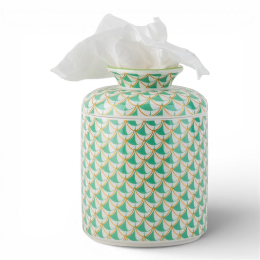 Teal Fishnet Tissue Box