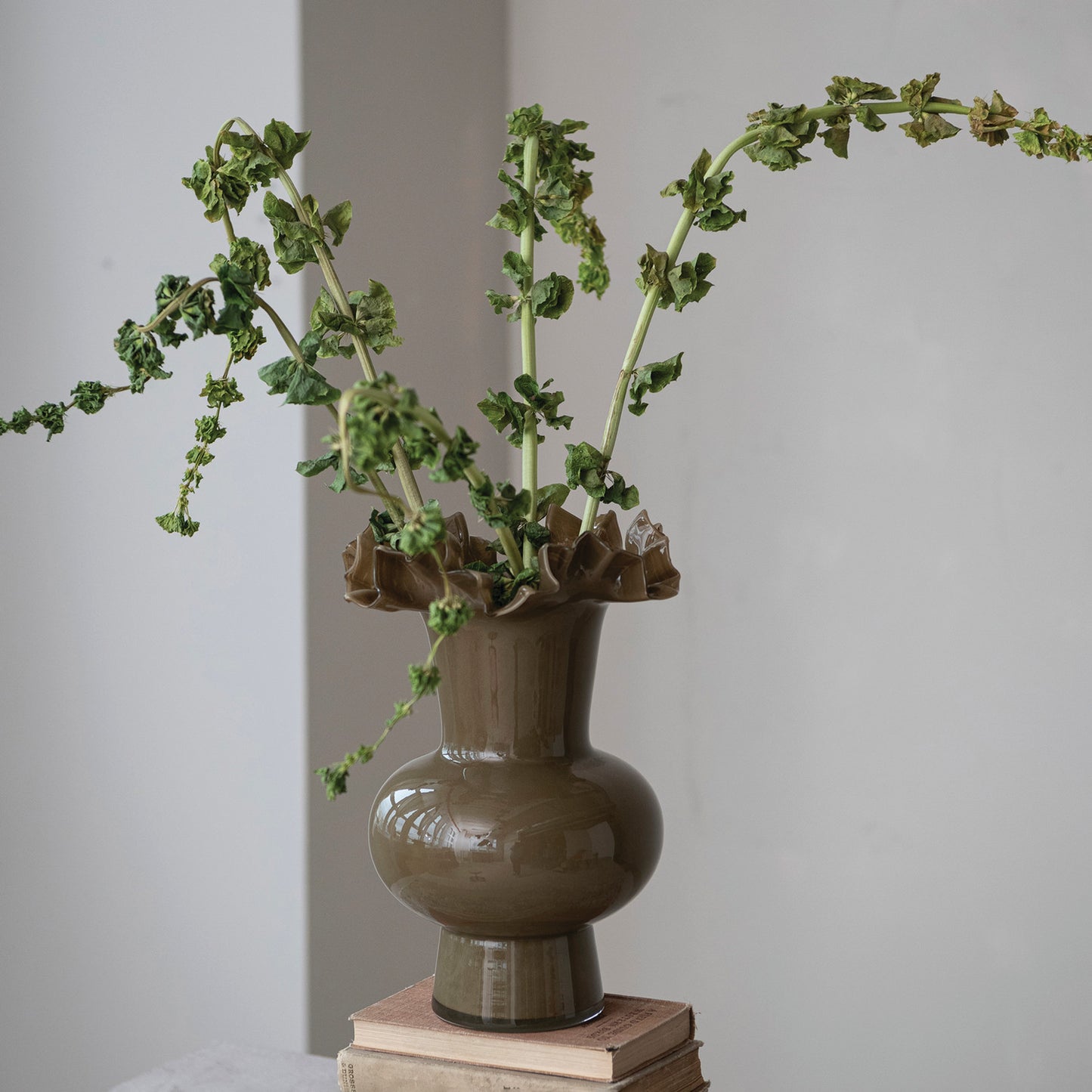 Ruffled Glass Vase