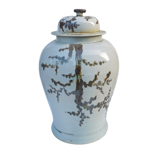 Rusty Brown Weeping Plum Temple Jar