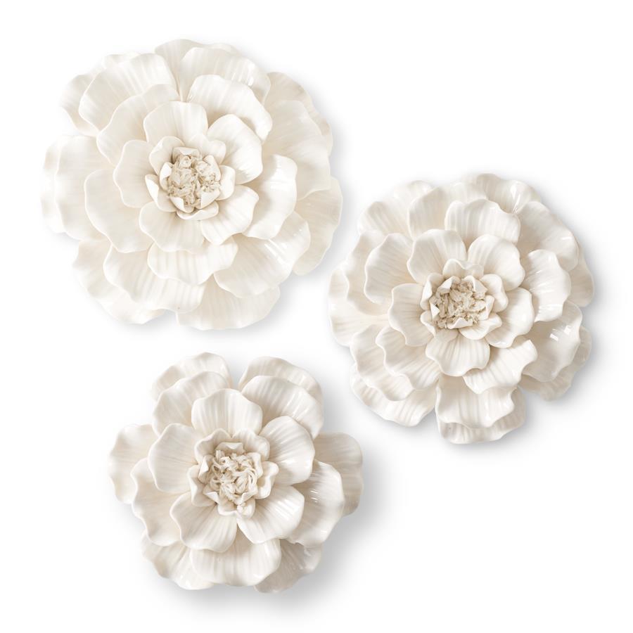 White Ceramic Wall Flowers