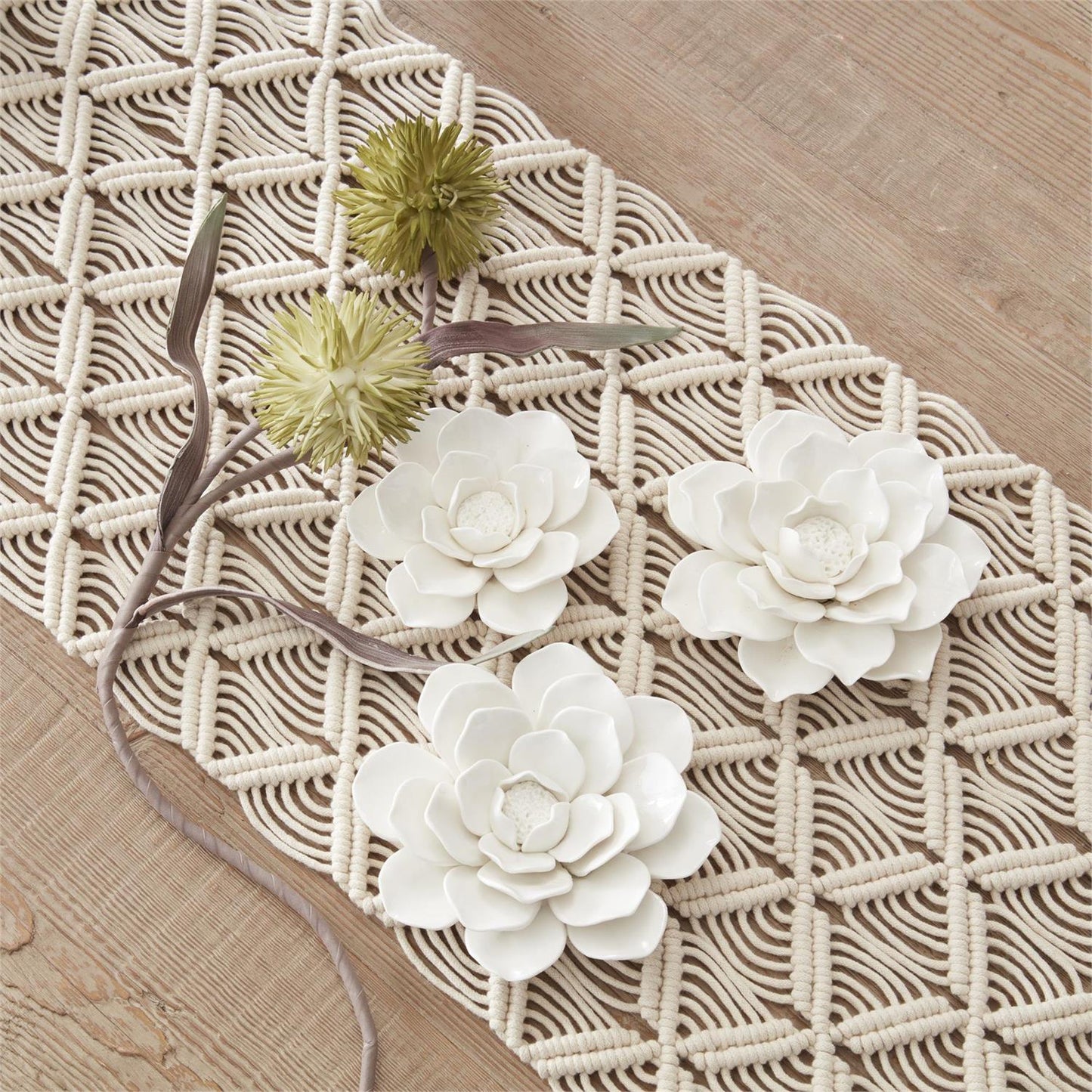 White Ceramic Wall Flowers