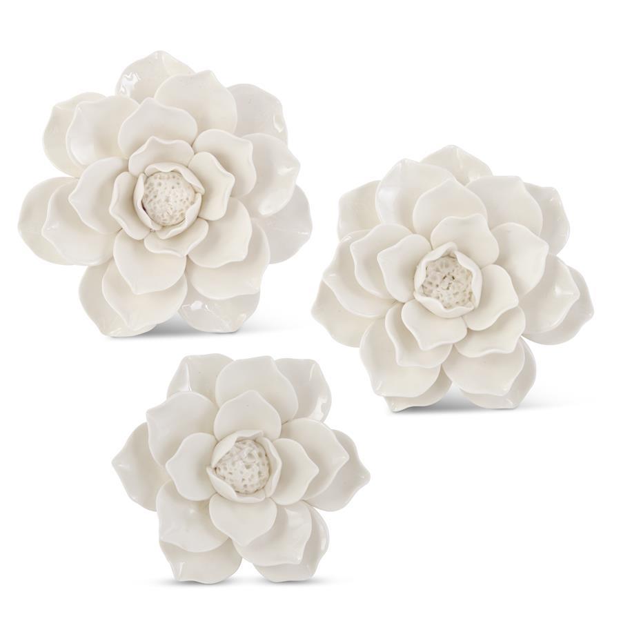 White Ceramic Wall Flowers