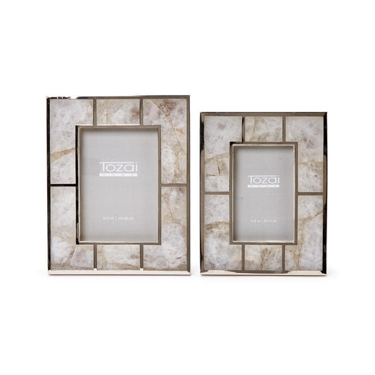 White Quartz with Polished Nickel Trim