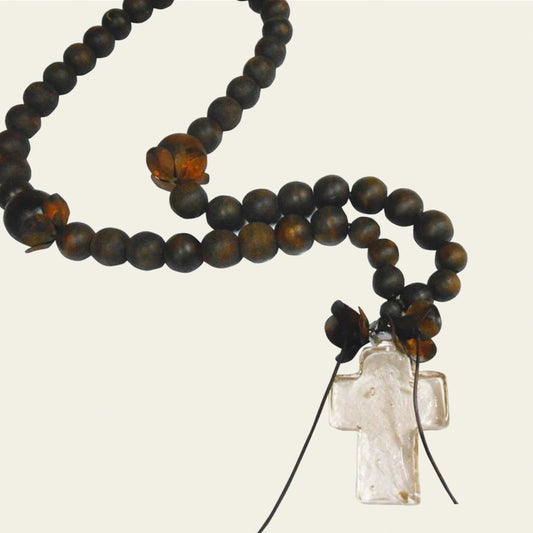 Luminous Blessing Beads w/ Mouth Blown Glass Cross to Help Guide & Illuminate Your Day