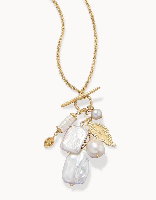 Charlie Pearl Leaf Necklace