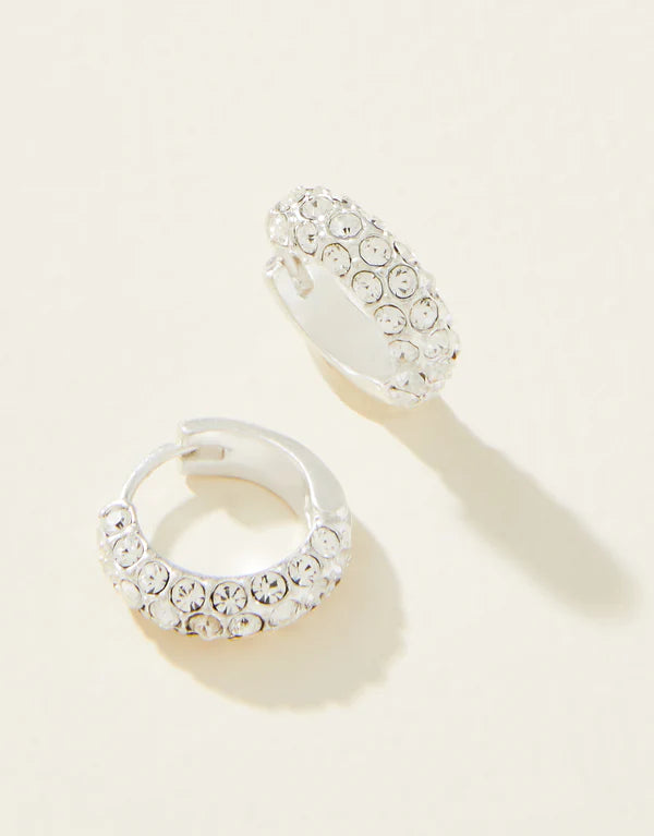 Cristal Pavé Hoop Earrings