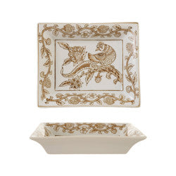 Decorative Hand Painted Dish with Birds & Botanicals