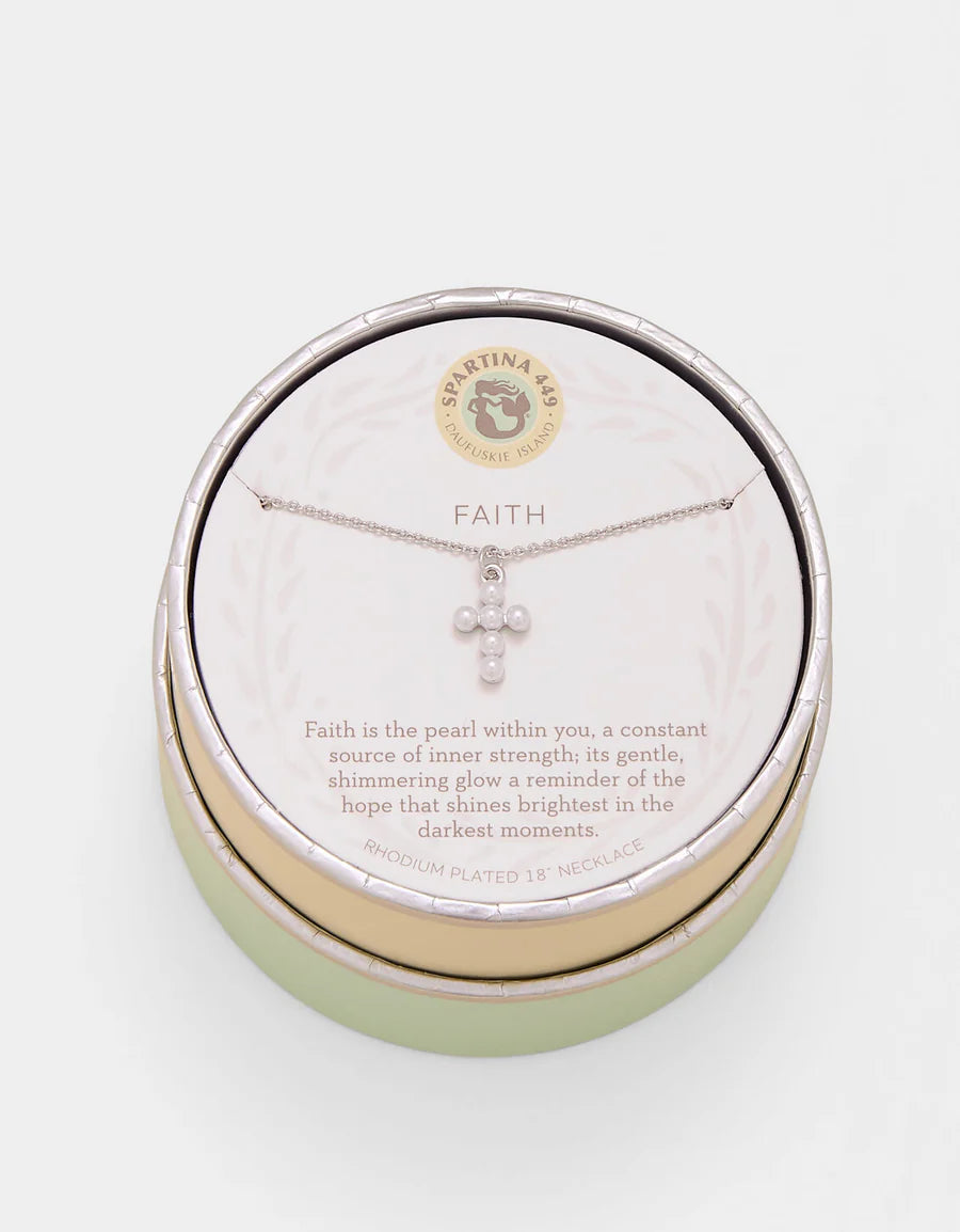Faith/Pearl Cross Earrings