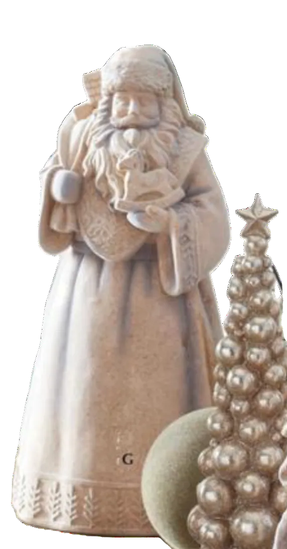 Gold Flocked Speckled Santa