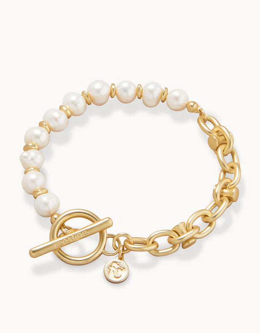 Hourglass Pearl Toggle Bracelet
