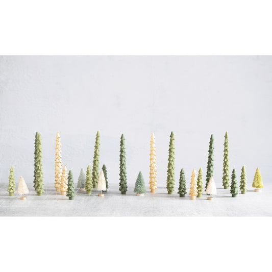 Tree Shaped Taper Candles, Unscented, S/2