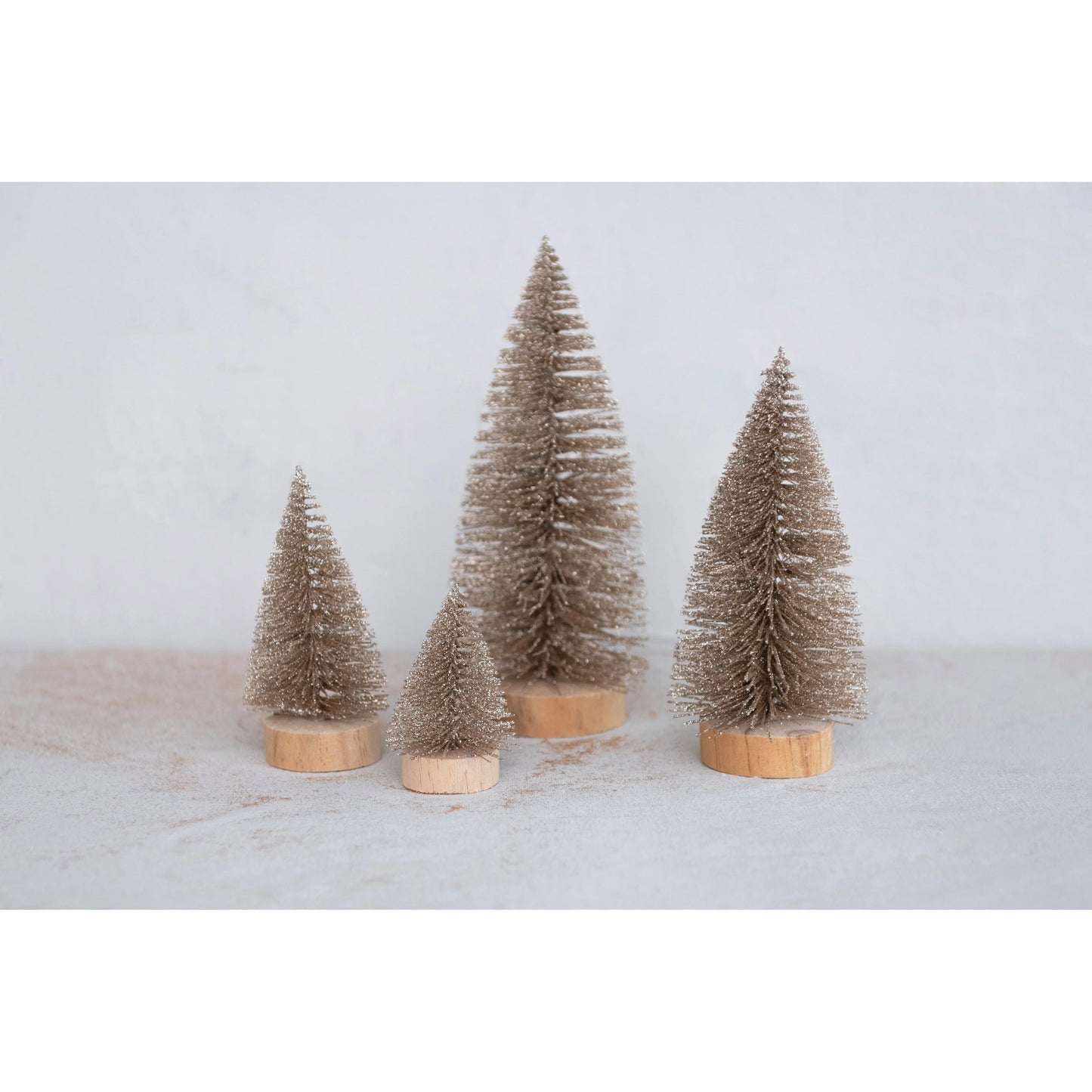 Plastic Bottle Brush Trees, S/4