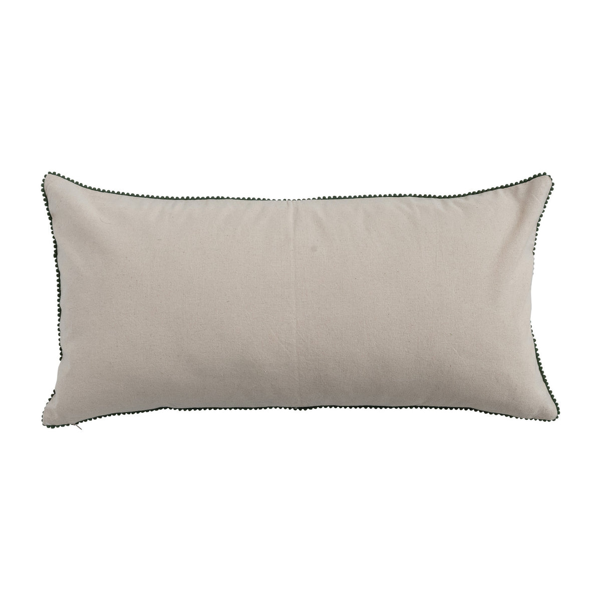 Cotton & Linen Lumbar Pillow with Tree Pattern