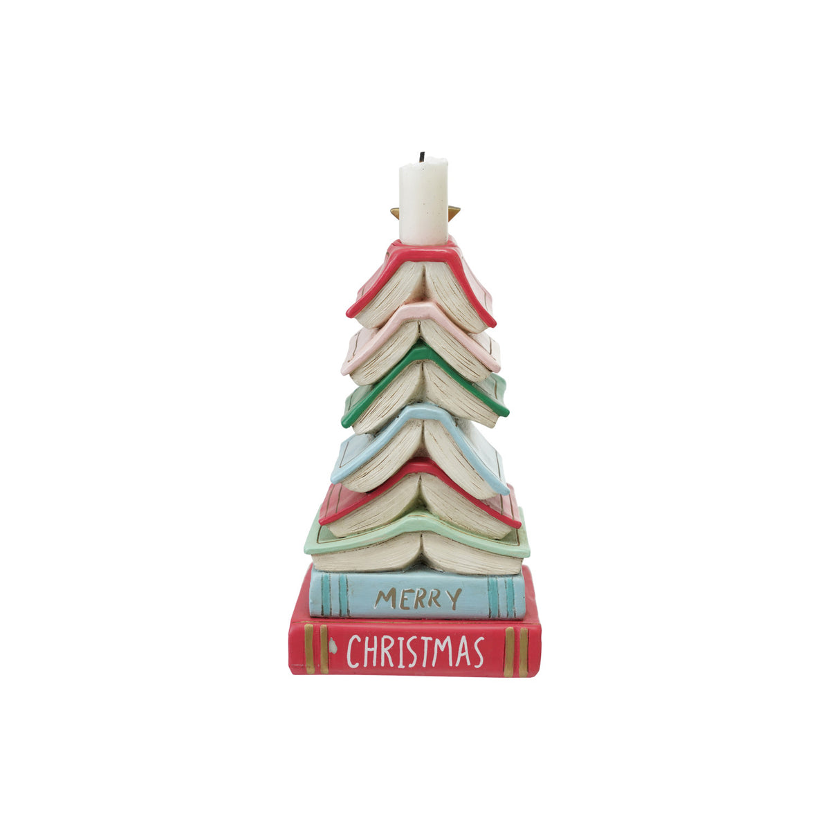 Resin Stacked Book Tree Taper Holder