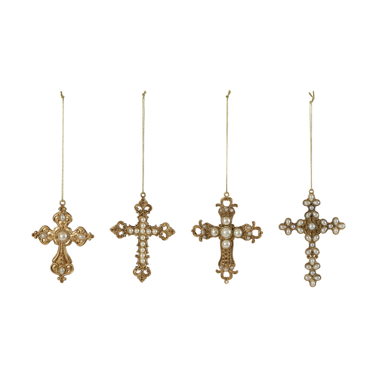 Pewter Cross Ornament, 4.5"